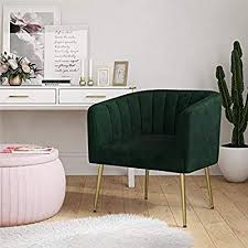 Amazon Com Cosmoliving By Cosmopolitan Owsley Modern Green Velvet Fabric Plush Accent Chair With Gold Leg Accent Chairs Living Room Chairs Green Velvet Fabric