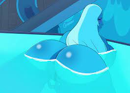 alien girl animated ass back view bathroom bathtub big ass big  thighs blue diamond (steven universe) blue eyes blue hair blue skin blush  breast cartoonsaur curvaceous curvy diamond authority