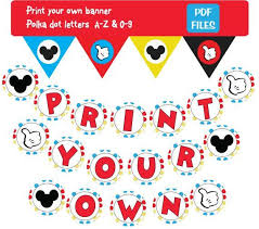 Mickey Mouse Birthday Images Free Download Printable Mickey Mouse Birthday Banner Mickey Mouse Clubhouse Birthday Party Mickey Mouse Clubhouse Party Mickey First Birthday