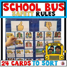 School Bus Safety Rules Pocket Chart Sort Beginning Of The