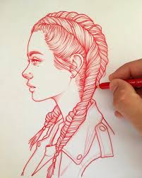 Draw Rose Roses Are Red This Drawing Is Too Drawing Braided Hair Ain T Easy To Do And Original Captions Are Pretty Ha Drawings Easy Drawings Roses Drawing