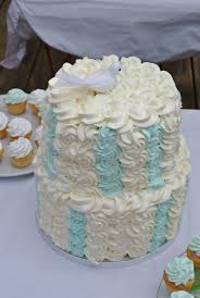 Gateau Rosettes Blanc Et Bleu Gateau Blanc Bleu