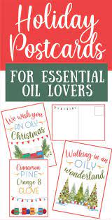 Holiday Postcards For Essential Oil Lovers Printable Essential Oil Labels Essential Oils Christmas Holiday Postcards