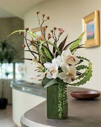 Cymbidium Orchid Aloe Branchsilk Arrangement Modern Flower Arrangements Tropical Flower Arrangements Artificial Flower Arrangements