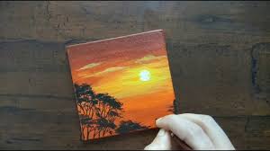 Create your own oval landscape photo canvas print. Easy Sunset Canvas Painting For Beginners Acrylic Painting Nature Landscape Painting Youtube