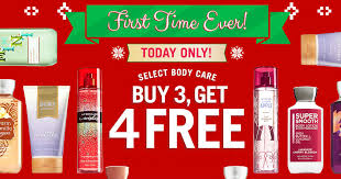 Find the best body lotions, body butters, body oils and other enriching moisturizers when you shop for body care products at sabon nyc. Bath Body Works Buy 3 Get 4 Free Coupon Today Only Daily Deals Coupons