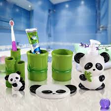 Bathroom before and after with light and dwell design. Jyp 5 Pieces Bathroom Essentials Accessory Set Creative Resin Sanitary Ware Set With Panda Bear For Home Decor Buy Online In Bahamas At Bahamas Desertcart Com Productid 110802040