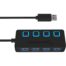 Among other improvements, usb 3.0 adds the new transfer rate referred to as superspeed usb (ss) that can transfer data at up to 5 gbit/s (625 mb/s). Sabrent Usb 3 0 4 Port Hub With Individual Power Switches