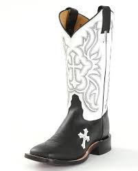 Black And White Cowboy Boots Womens Tony Lama Ladies Black White Cross Cowgirl Boots Boots Cowgirl Boots Cowgirl Boots Square Toed