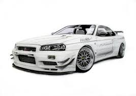 Nissan skyline r34 vector art. Nissan Skyline Mine S Hand Made Pencil Illustration Drawing By Rui Pereira Saatchi Art