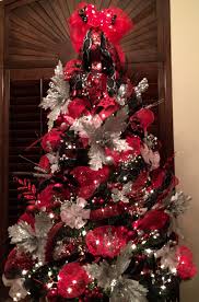 Red Black And Silver Christmas Tree With Mesh Black Christmas Decorations Silver Christmas Tree Mesh Christmas Tree