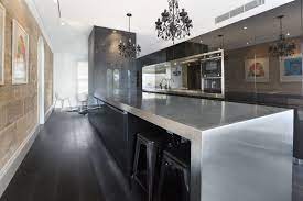 modern kitchen stainless steel benchtop black diy countertops best replacing casual home white island with solid wood top