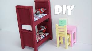Tutorial Miniature Bunk Bed And Small Desk With Chair Ranzalar Minyaturler Elisi Fikirleri