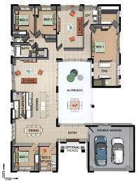 Duplex plans garage middle joy studio design best house 20343 plan 027m 0035 the single level 2 bedroom with 3 luxury actual photos pinoy eplans one story ranch style home floor bruinier ociates 9 decorative in j1031d g 1 d 459. Floor Plan Friday 4 Bedroom Study With Alfresco In The Middle House Layout Plans House Plans Floor Plan Design