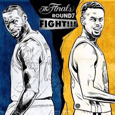 Cavaliers Vs Warriors Game 7 Fight Illustration Cavaliers Vs Warriors Nba Art Warriors Game