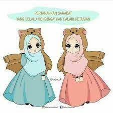 Ya, sahabat adalah sosok yang penting dalam kehidupan. Koleksi Kartun Muslimah 2 Sahabat Kartun Wallpaper Kartun Lucu Ilustrasi Karakter