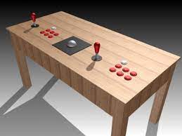 It doesn't need a monitor because you can use your tv, and instead of having the computer inside the enclosure, the console connects to your pc via bluetooth. A Wireless Mame Coffee Table Controller Arcade Table Arcade Game Room Coffee Table Plans
