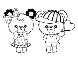 Dibujo De Ositos Kawaii Enamorados Para Colorear Dibujos Kawaii Kawaii Dibujos