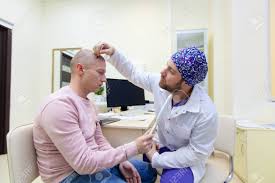 Pathology and blood testing may result in additional fees separate from your consultation fee. Baldness Treatment Patient Suffering From Hair Loss In Consultation With A Doctor Preparation For Hair Transplant