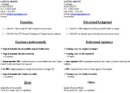 Find images of curriculum vitae. Example Of Curriculum Vitae In French On Left And In English On The Right Download Scientific Diagram