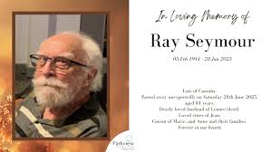 In loving memory of Ray Seymour ❤️ Relatives and friends are warmly invited  to attend Ray's funeral service to be held at; The Wilson Chapel, Parkview  Funeral Home 📍 43 Holland Street,