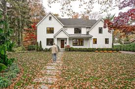A farmhouse kitchen with a rustic touch. White House Black Windows Farmhouse Exterior Philadelphia By Jay Reinert Architect Llc Houzz