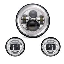Harley Davidson 7 Led Halo Headlights With 4 5 Led Fog Lights Conversion Kits For Harley Motorcycle Light System