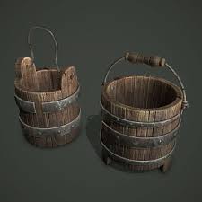 Wood Bucket 3d Model Props Concept Primitive Antiques Objects Design