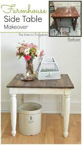 A Farmhouse Side Table Makeover Side Table Makeover Furniture Makeover Diy Furniture