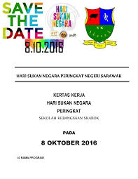 Nama program kecemerlangan yang menarik. Kertas Kerja Hari Sukan Negara Peringkat Sk Skarok Oktober 2016