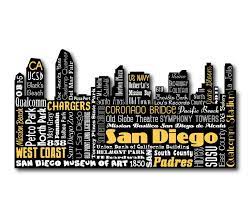 Original Artwork Using Words To Describe City Of San Diego Show Off Your Socal Pride In Your Home With This Print That Details The Many Words For San Diego