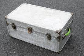 There was also a bunch of metal strips going up and down the trunk but we decided in this case, less is more. Military Footlocker Makeover Craving Some Creativity