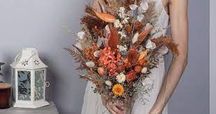 Check spelling or type a new query. Burnt Orange Rust Wedding Bouquet Fall Autumn With Terracotta Thistle Flowers With Pampas Grass Lunaria Fern Dried Wildflowers 7leafshop Wedding Bouquets