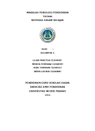 Ujian tengah semester ganjil program studi pendidikan teknologi informasi fakultas psikologi dan ilmu pendidikan universitas muhammadiyah sidoarjo tahun ajaran 2019/2020 mata kuliah: Makalah Psikologi Pendidikan Tentang Mot