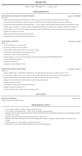 developer / engineer resume sample