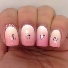 Light Pink And White Ombre Nail Art With Love Text Picture There are 1704 pink ombre nails for sale on etsy, and.