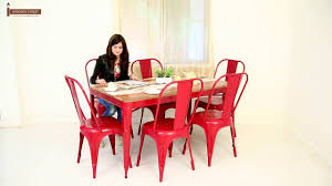 Roundhill sheesham wood 6 seater dining table for living room home hall hotel dinner restaurant wooden dining table dining room set dining table with 4 chairs and 1 bench furniture for home. Dining Table Karlos 6 Seater Iron Dining Table Set Online In India Youtube