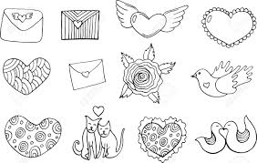 Op kleurplaten 24 hebben we wat je zoekt! Sticker Set Voor Valentijnsdag Kleurplaat Doodle Cartoon Geisoleerde Set Met Harten Dieren Letters Vector Illustratie Royalty Vrije Cliparts Vectoren En Stock Illustratie Image 94111533