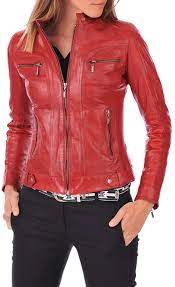 Sara Leather Women S New Lambskin Leather Bomber Motorcycle Jacket X Small Red At Amazon Women S Coats Leather Jacket Leather Jackets Women Fitted Biker Jacket