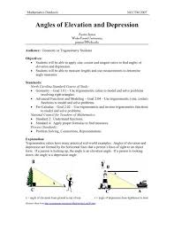 The angle of elevation is equal to the angle of depression. Angles Of Elevation And Depression The Home Page Wake Forest