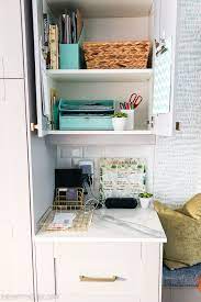 It's just some plywood, chalkboard paint, trim and a basket. How To Setup A Command Center In A Kitchen Cabinet The Happy Housie