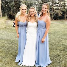 As Blue As The Summer Sky Gorgeous Dessy Group Bridesmaids Celebrate Their Best Bridesmaid Dresses Dark Blue Bridesmaid Dresses Bridesmaids Dress Inspiration