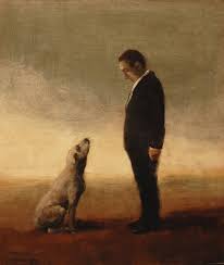 Man And Dog Art Print Man And Dog Dog Print Art Dog Art