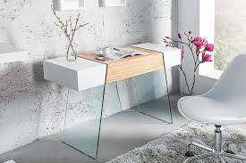 ( 4 / 5 sterne) Schreibtisch Malmo Hochglanz Weiss Eiche 120cm Dunord Online
