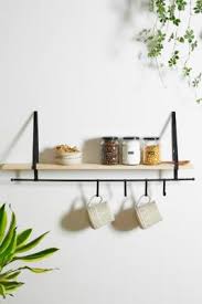 Metal kitchen wall shelves ukutabs shallow hal. Samuel Iron Wood Hook Wall Shelf Urban Outfitters Uk