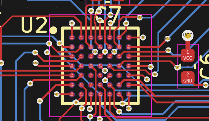 HDI BGA area after reflow