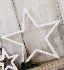 Home sweet home wooden star home decor patriotic ivory navy red. Distressed Large White Wooden Open Star Ornament By Retreat Home Maison Rustic