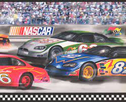 Be the first to review this product. Wallpaper Border Nascar Race Track Colorful Wall Border For Kids Bedroom Playroom Bathroom Roll 15 Ft X 9 In Walmart Com Walmart Com