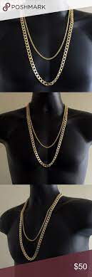 14k Gold Two Piece Chain Set Gold Two Piece Chain Chains Necklace