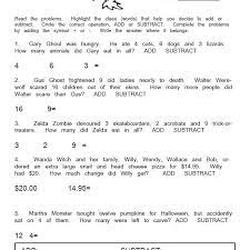 Monster Math Word Problems Free Pdfs For Halloween